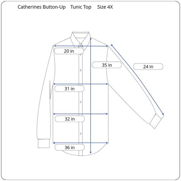 Catherines Button-Up Tunic Top Blouse 4X Red Multicolor Paisley Roll Tab Sleeves - Picture 7 of 7